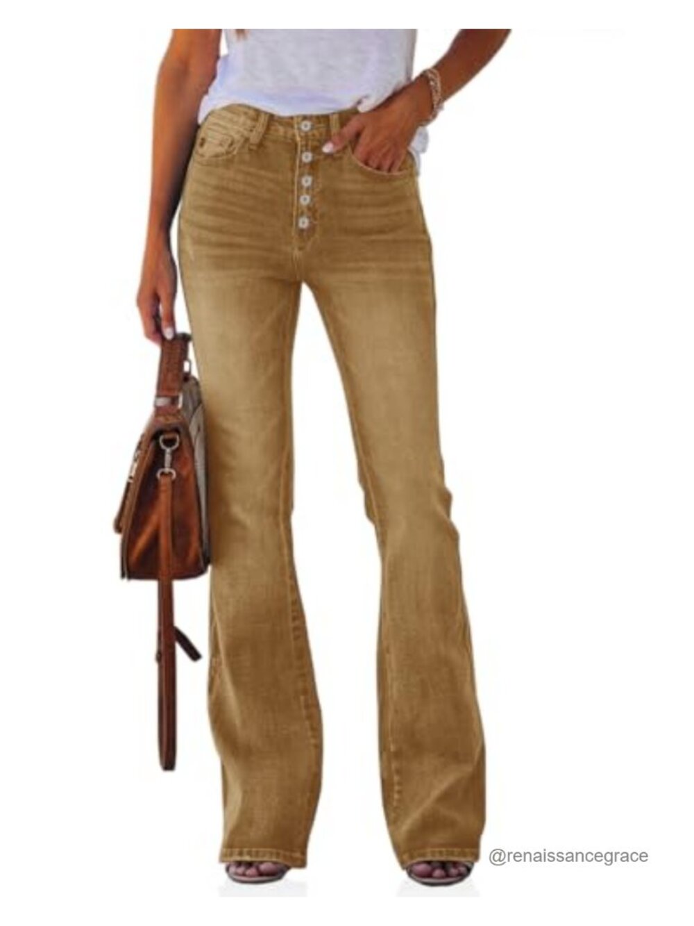 High Waisted Boyfriend Stretch Flare Bootcut Denim Jeans